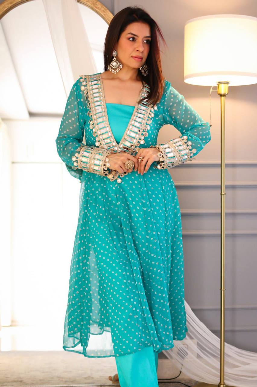 NEW TRENDY THREE PIECE READY TO WEAR KURTA PANT WITH TUBE BLOUSE