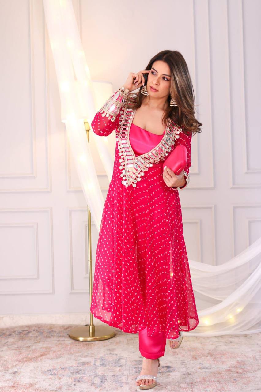 NEW TRENDY THREE PIECE READY TO WEAR KURTA PANT WITH TUBE BLOUSE