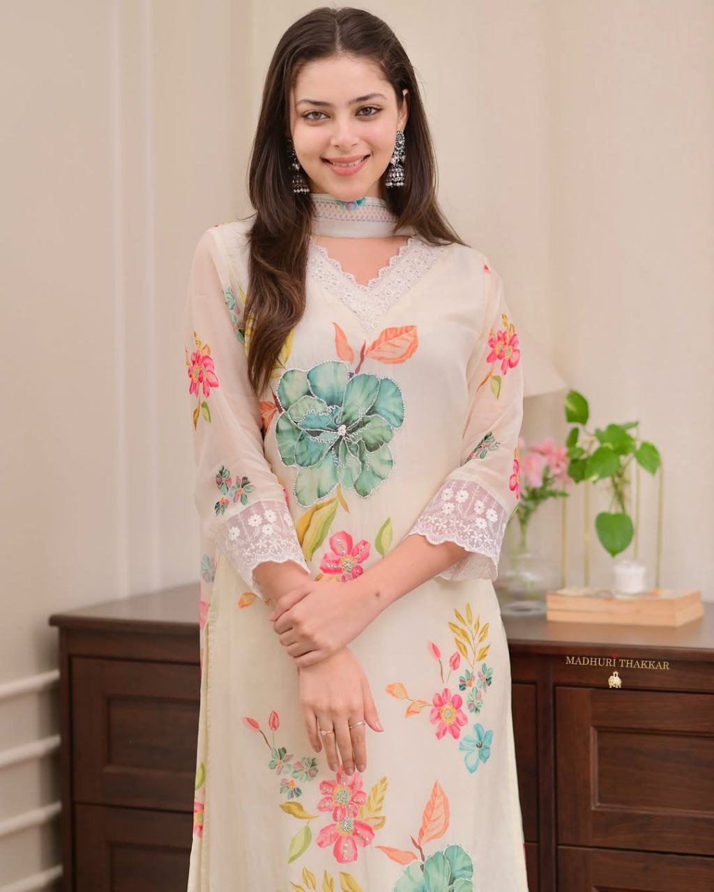 Beautiful Full Handwork Organza Suit Set