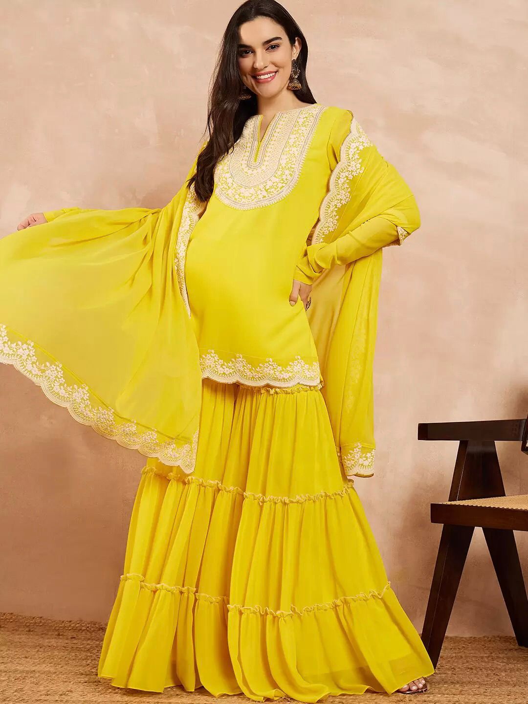 Elegant Faux Georgette Sharara Suit for Weddings & Festive Wear