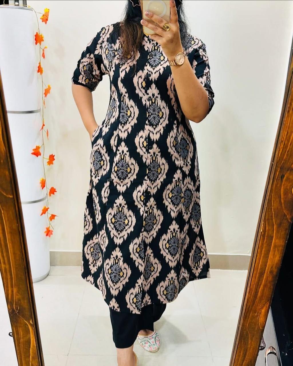 Floral Fine cotton kurti Palazza set