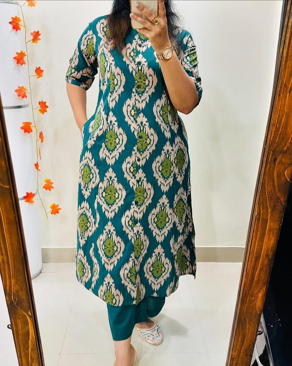 Floral Fine cotton kurti Palazza set