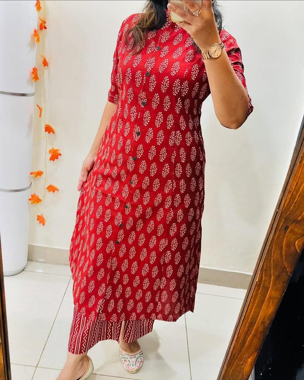 Floral Fine cotton kurti Palazza set