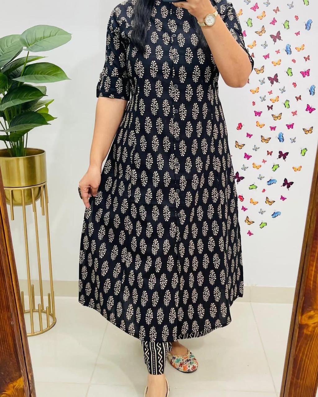 Floral Fine cotton kurti Palazza set