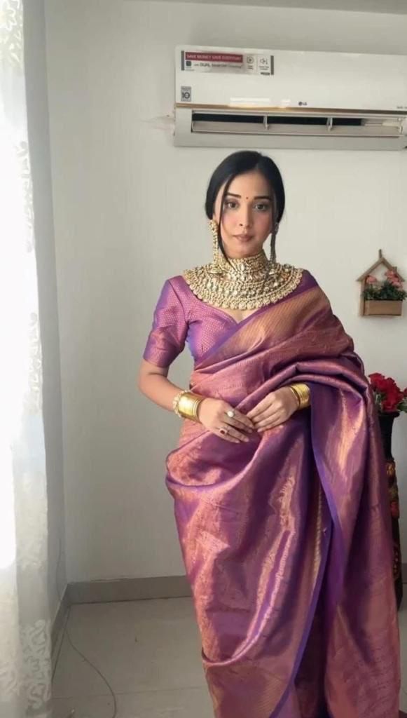 Elegant Soft Lichi Silk Saree with Jacquard Work