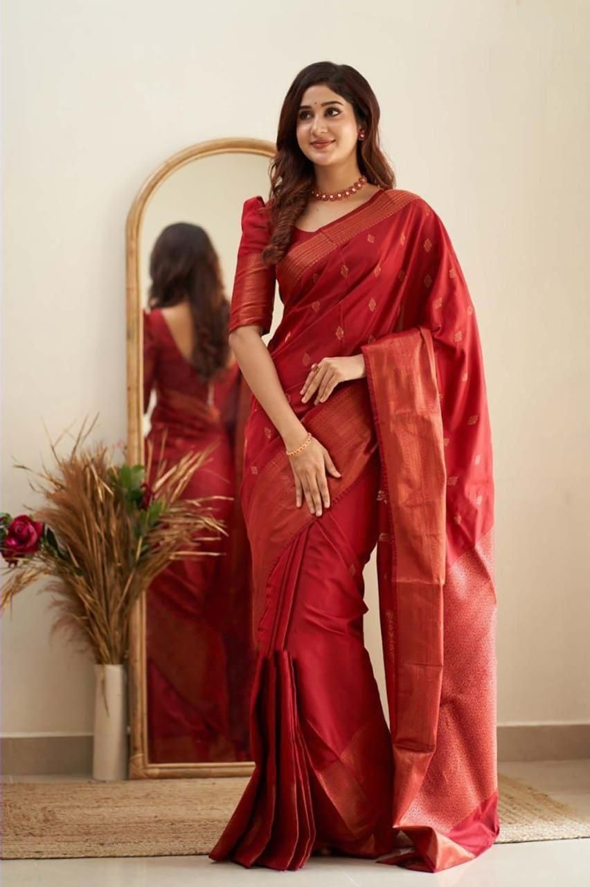 Elegant Soft Lichi Silk Saree with Jacquard Work