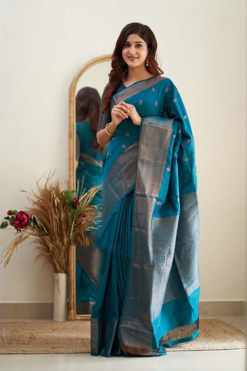 Elegant Soft Lichi Silk Saree with Jacquard Work