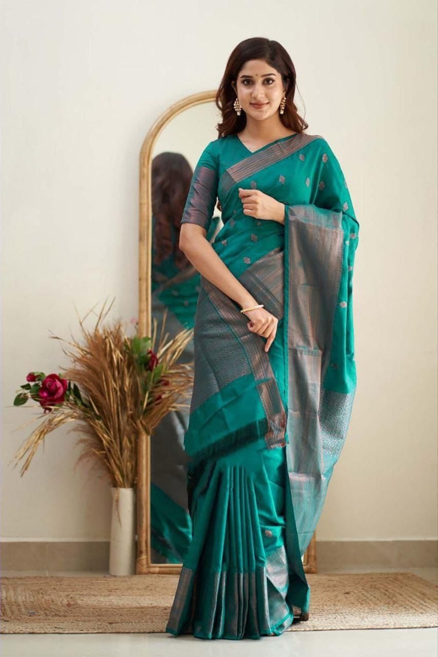 Elegant Soft Lichi Silk Saree with Jacquard Work