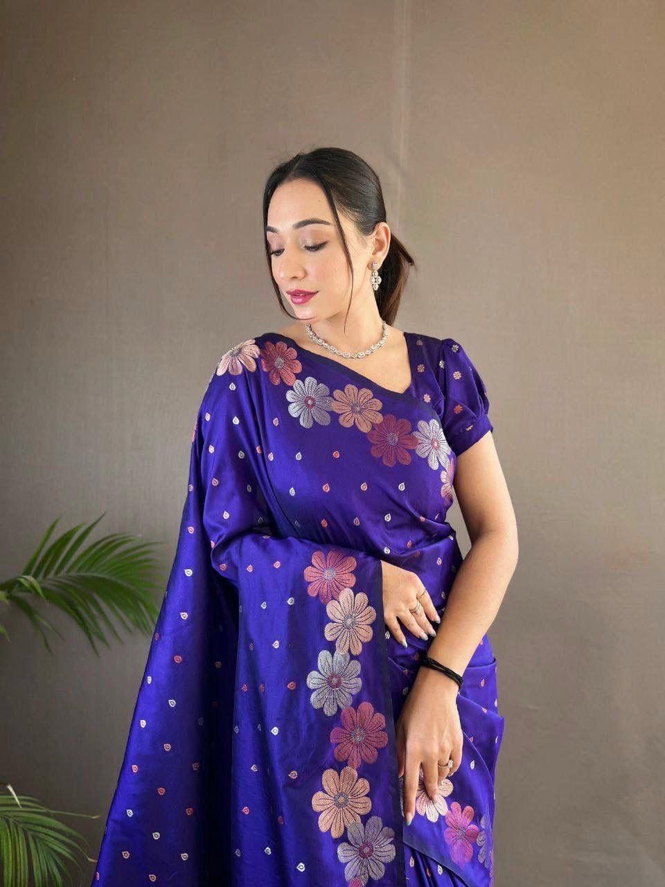Elegant Soft Lichi Silk Saree with Jacquard Work