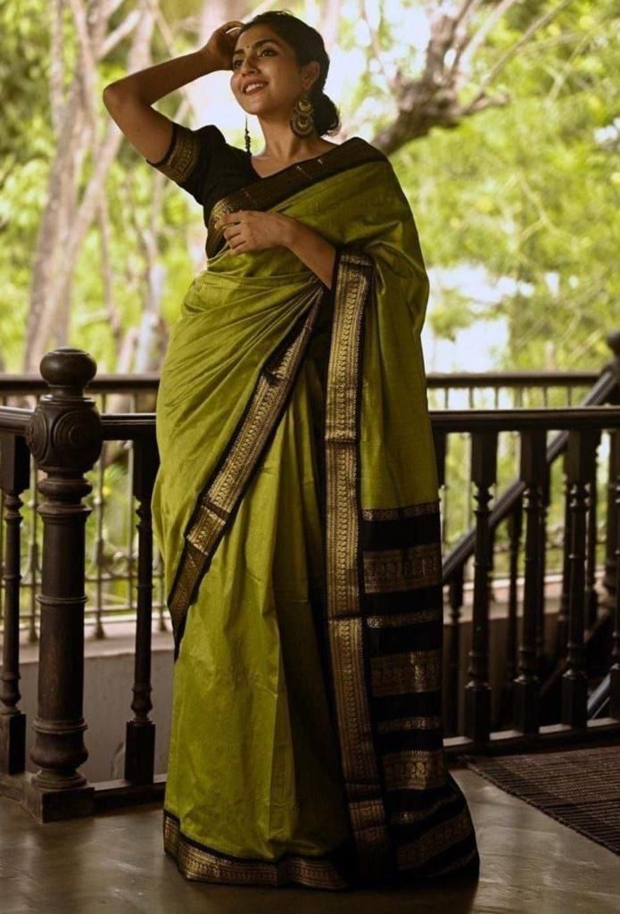 Silk Light Green Festival Wear Weaving Saree