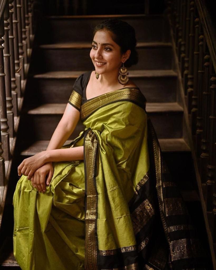 Silk Light Green Festival Wear Weaving Saree