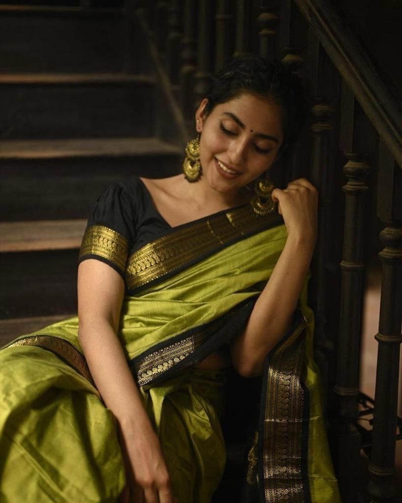 Silk Light Green Festival Wear Weaving Saree