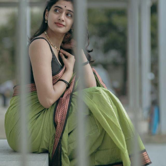 Bottle Green & Green Embellished Kanjivaram Lichi Silk Saree
