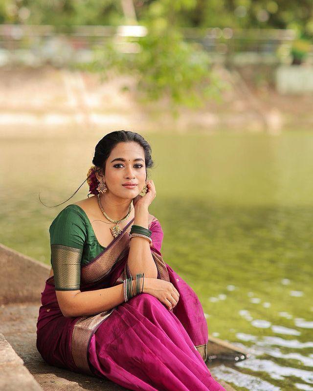 Soft Lichi Silk Saree with Rich Pallu & All-Over Jacquard Work