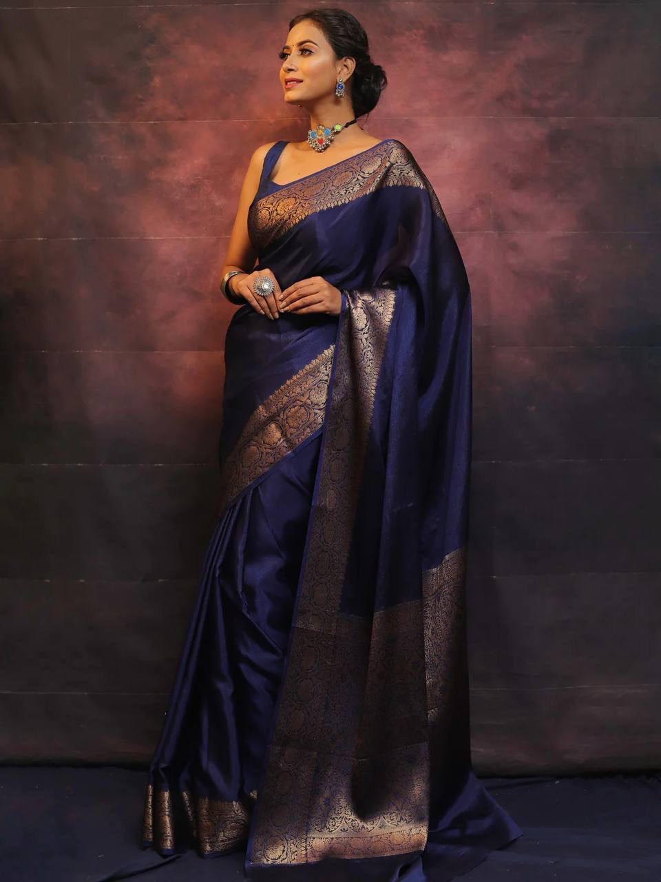 Soft Lichi Silk Saree with Rich Pallu & Jacquard Work