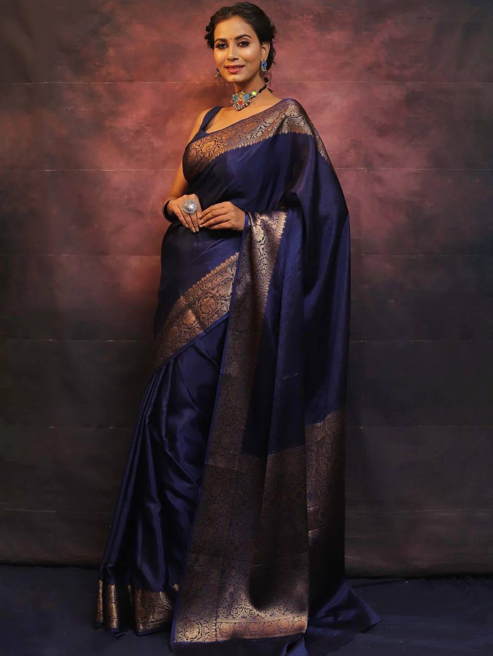Soft Lichi Silk Saree with Rich Pallu & Jacquard Work