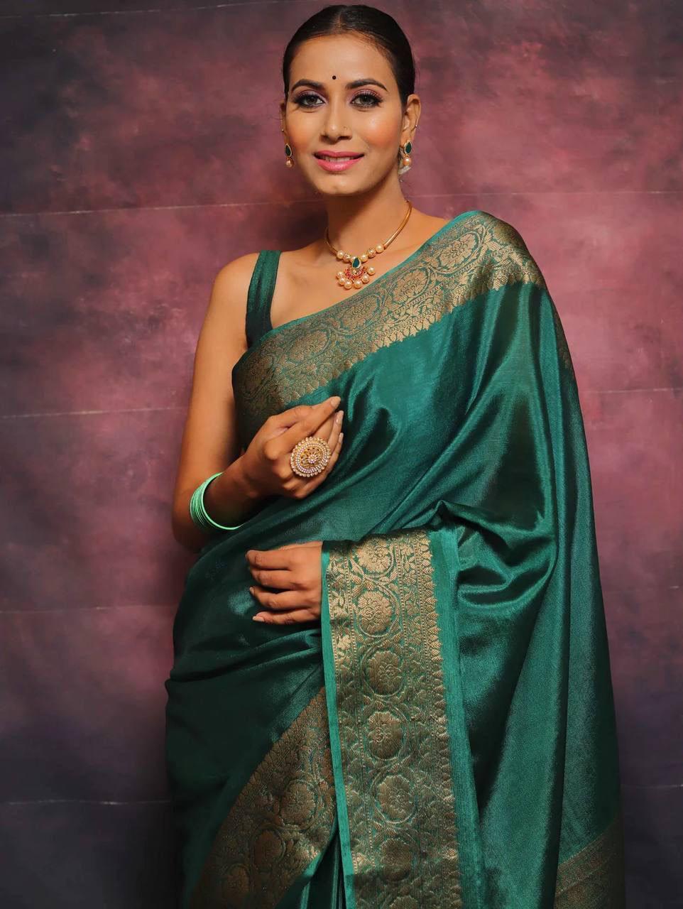 Soft Lichi Silk Saree with Rich Pallu & Jacquard Work