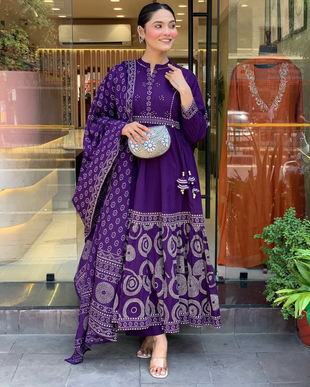 Padmavati Style Muslin Silk Anarkali Set