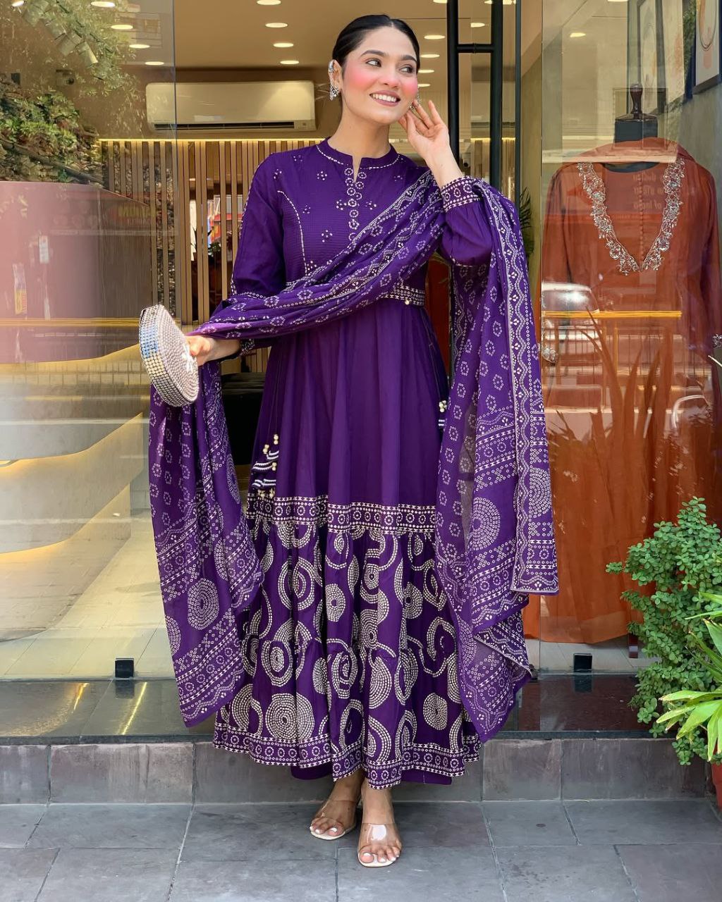 Padmavati Style Muslin Silk Anarkali Set
