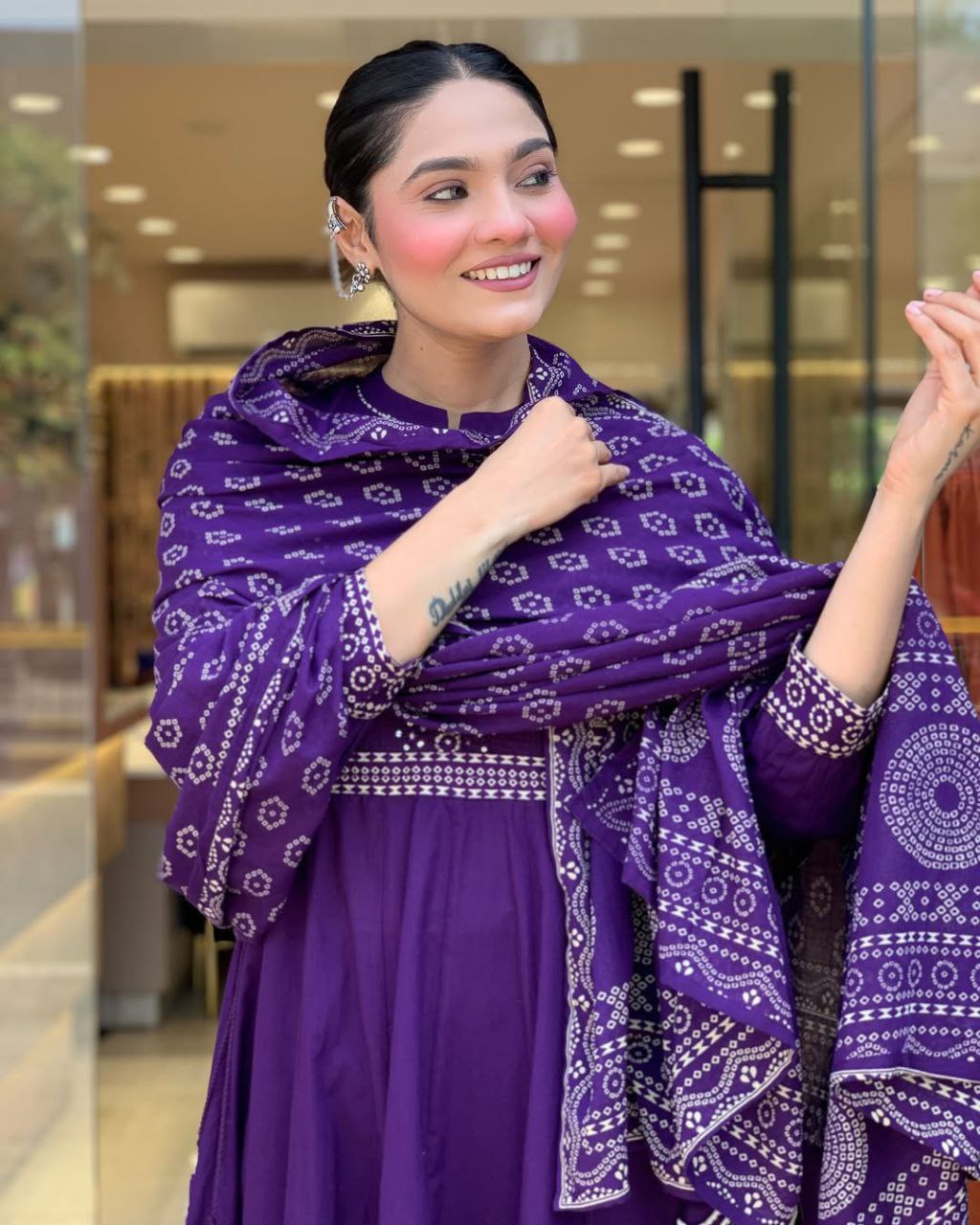 Padmavati Style Muslin Silk Anarkali Set