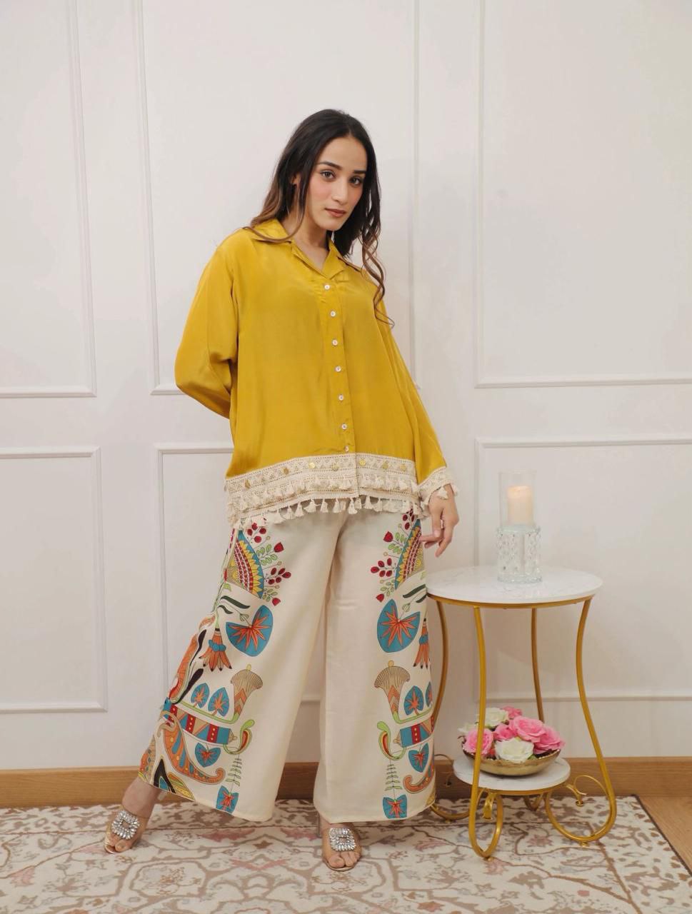 Pure Cotton A-Cut Top and Plazo Set
