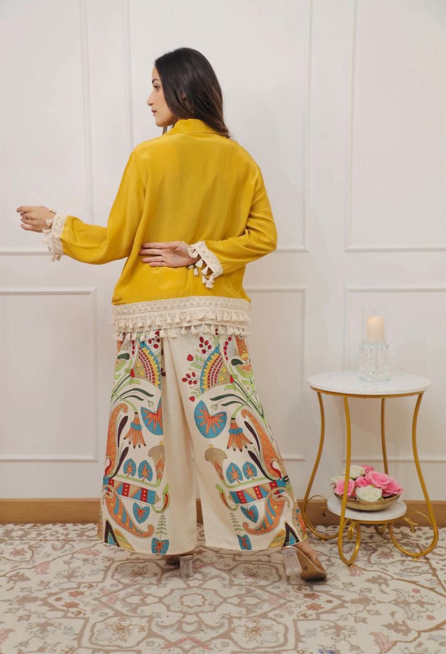 Pure Cotton A-Cut Top and Plazo Set