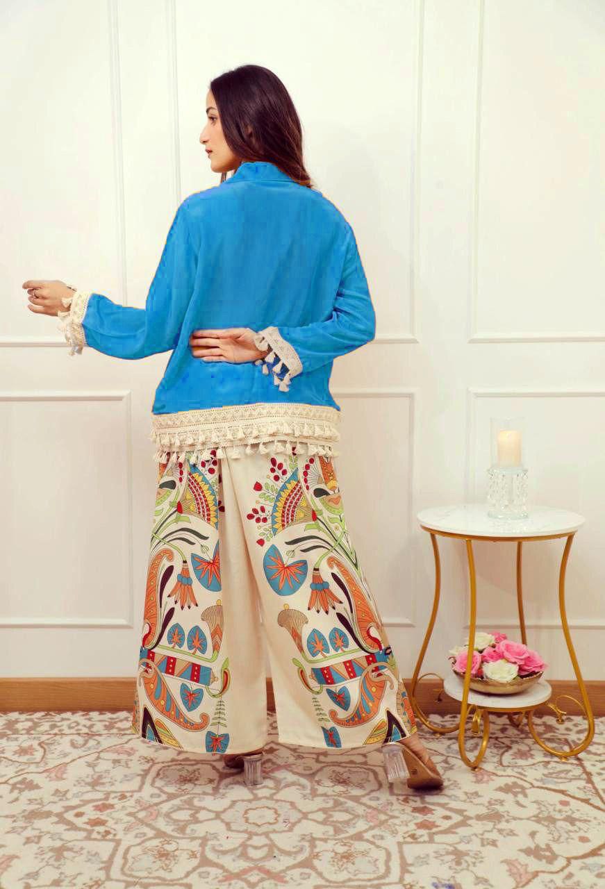 Pure Cotton A-Cut Top and Plazo Set