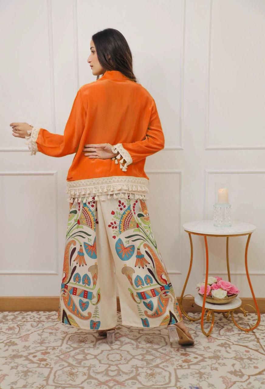Pure Cotton A-Cut Top and Plazo Set