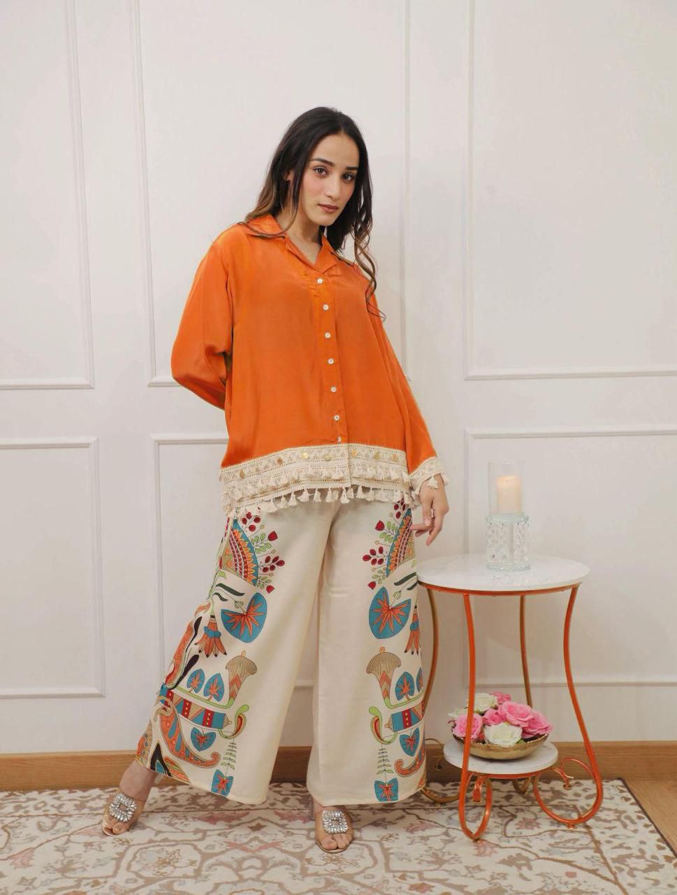 Pure Cotton A-Cut Top and Plazo Set