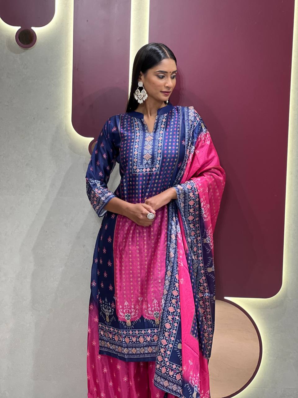 Exclusive Dual-Tone Chinon Kurta Set