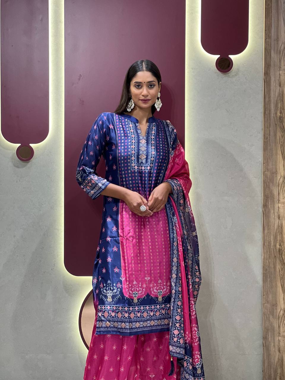 Exclusive Dual-Tone Chinon Kurta Set