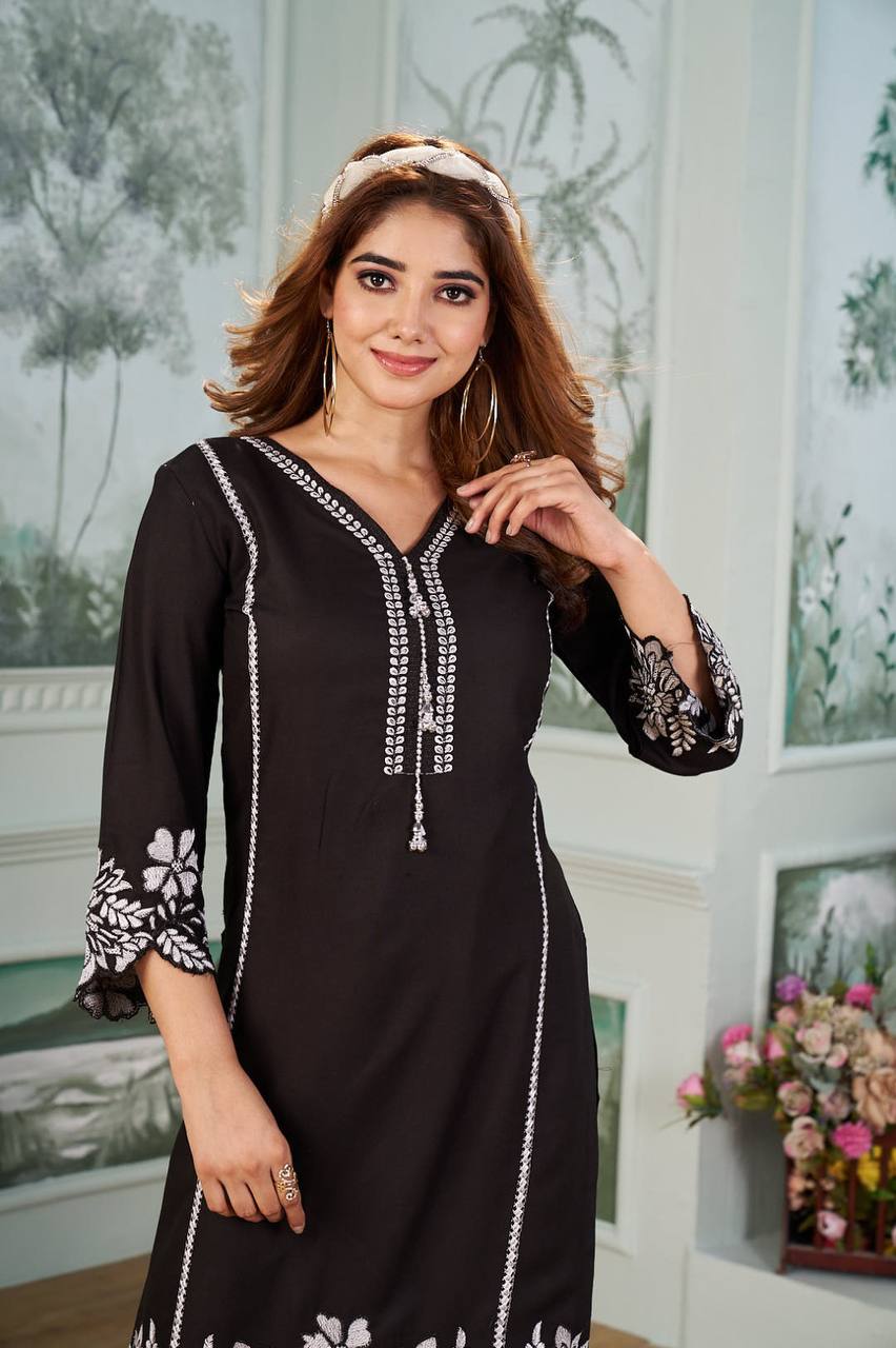 New Embroidered Reyon Co-Ord Set