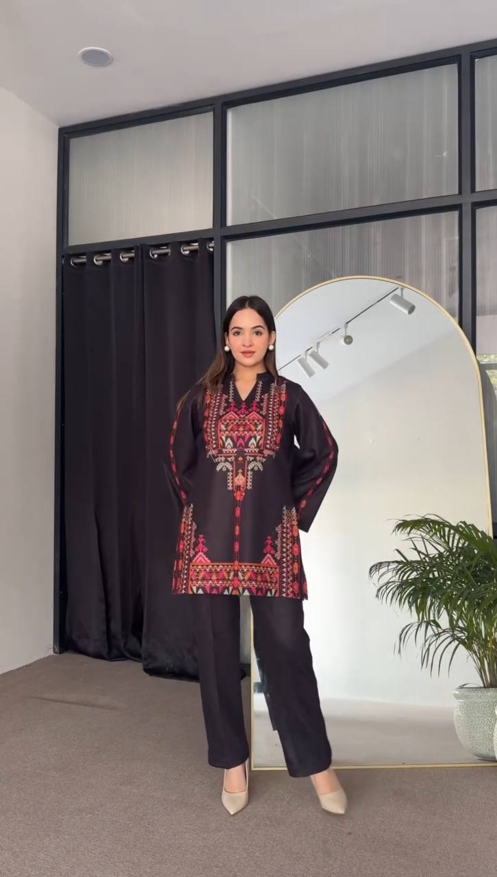 Elegant Printed Crepe Silk Co-Ord Set
