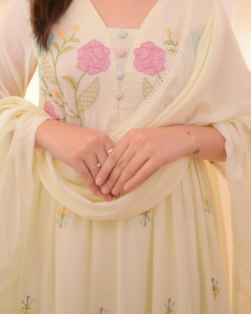 Exclusive Chanderi Embroidered Ethnic Outfit