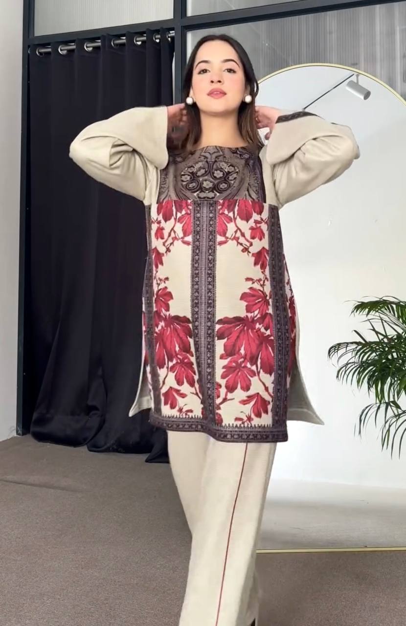 Trendy Pure Natural Crepe Digital Print Co-Ord Set