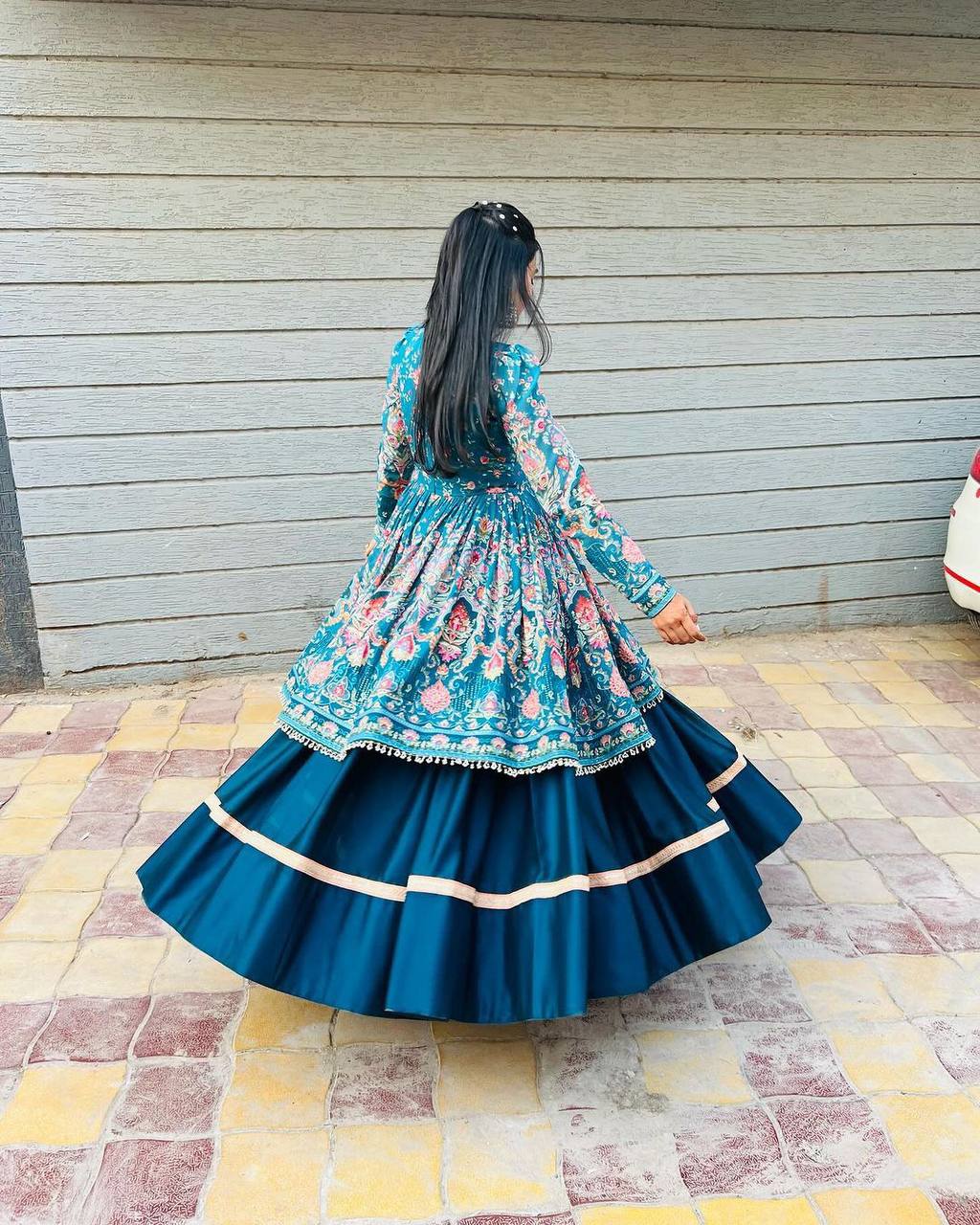 Printed Rayon Top With Ethnic Charm & Full Flair Lehenga