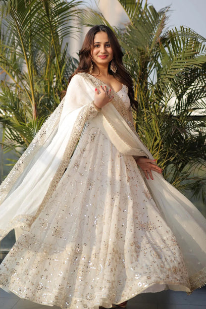 GEORGETTE EMABROIDERY WORK DESIGNER GOWN