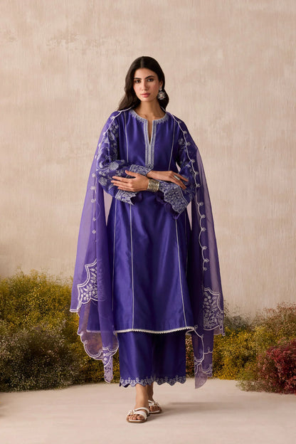 NEW BEAUTIFUL ROMAN SILK KURTA SET