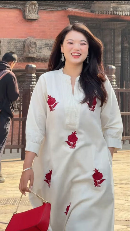 New Graceful Chanderi Embroidered Suit Set