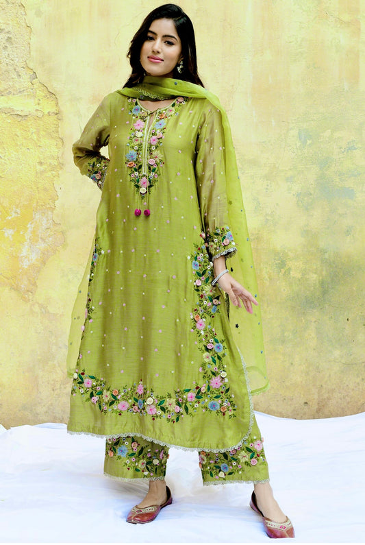 Designer Embroidered Georgette Suit Set