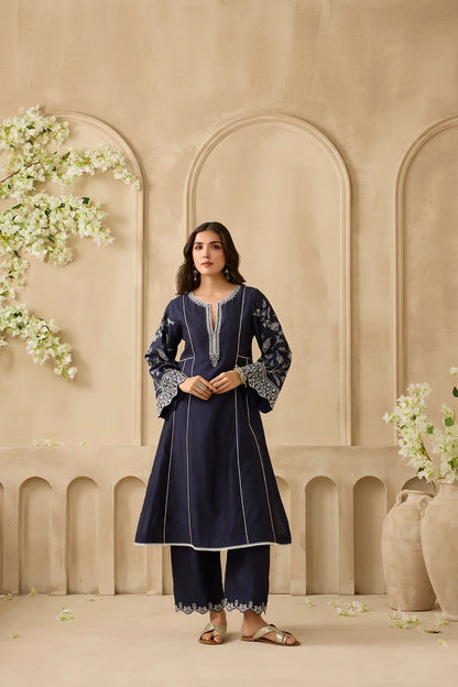 NEW BEAUTIFUL ROMAN SILK KURTA SET