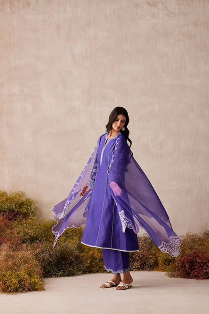 NEW BEAUTIFUL ROMAN SILK KURTA SET