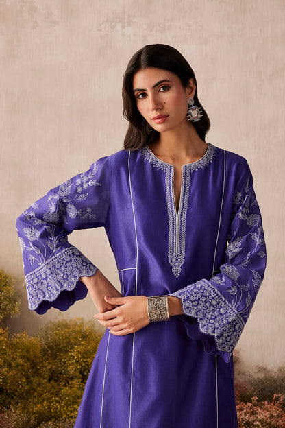 NEW BEAUTIFUL ROMAN SILK KURTA SET