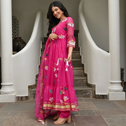 HOT PINK ORGANZA SUIT