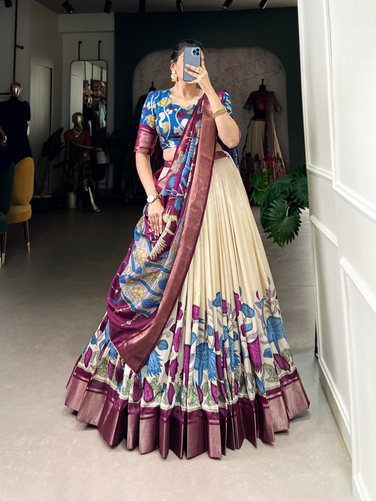 KALAMKARI PRINTED FANCY LEHENGA CHOLI