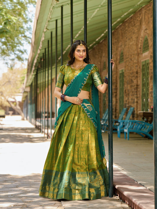 ELEGANCE OF TRADITION KANJIVARAM LEHENGA CHOLI