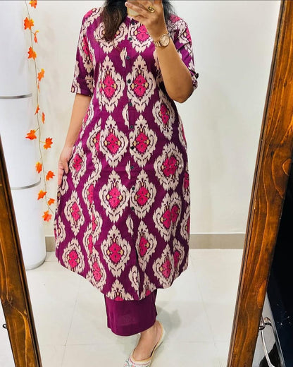 Floral Fine cotton kurti Palazza set