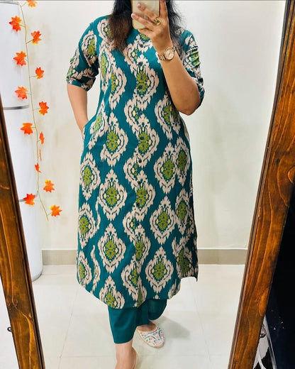 Floral Fine cotton kurti Palazza set