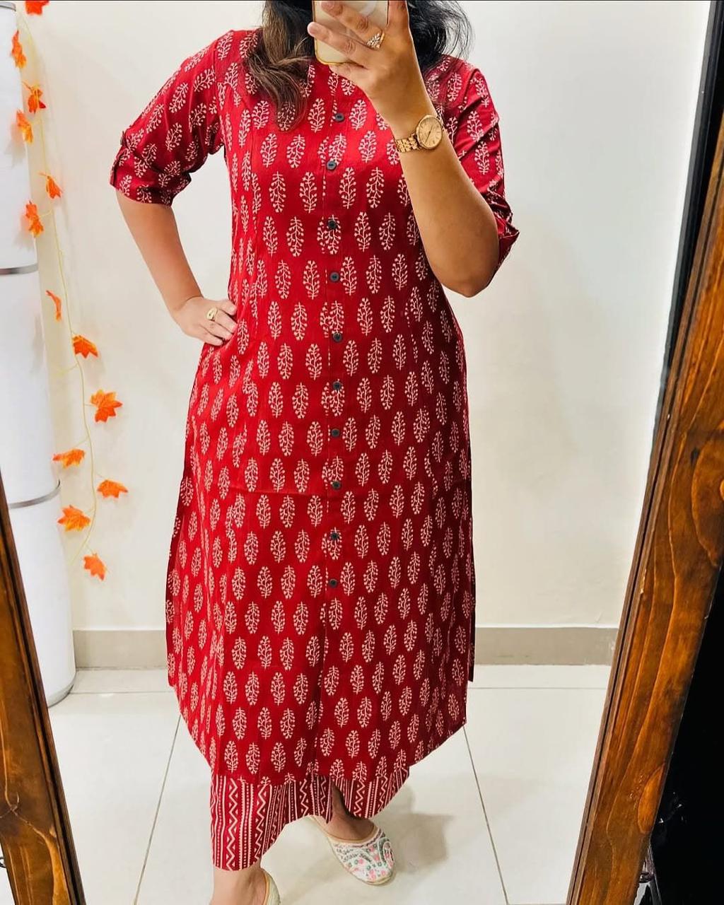 Floral Fine cotton kurti Palazza set