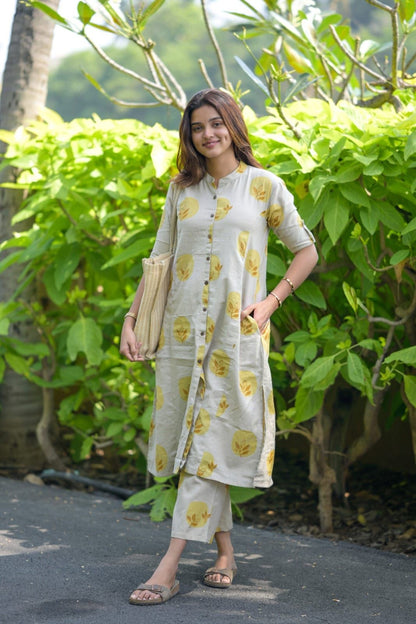 Premium Floral Fine Cotton Kurti & Palazzo Co-Ord Set